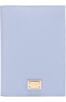 Кожаная обложка для документов Dolce & Gabbana, светло-голубого цвета, арт. 0116/BI2215/A1001 в ЦУМ | Фото №1 Кожаная обложка для документов Dolce & Gabbana светло-голубого цвета | Фото №1