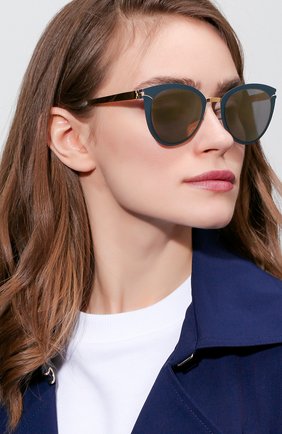 Женские солнцезащитные очки MYKITA черного цвета по цене 29450 руб., арт. PRISCILLA/G0LD/INDIG0/BRILLIANTBLUE | Фото 2 Женские солнцезащитные очки MYKITA черного цвета, арт. PRISCILLA/G0LD/INDIG0/BRILLIANTBLUE | Фото 2
