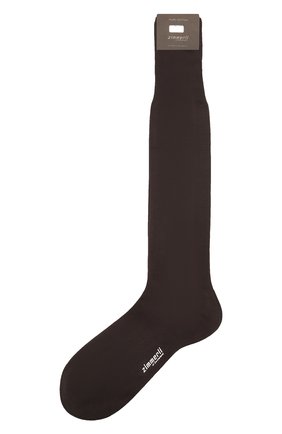 Мужские хлопковые носки ZIMMERLI темно-коричневого цвета, арт. 2502 | Фото 1 (Материал внешний: Хлопок; Статус проверки: Проверено, Проверена категория; Кросс-КТ: бельё)