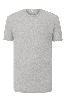 Мужская хлопковая футболка JAMES PERSE серого цвета, арт. MKJ3360 | Фото 1 (Материал внешний: Хлопок; Принт: Без принта; Рукава: Короткие; Стили: Кэжуэл; Длина (для топов): Стандартные)