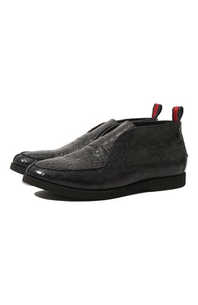 Мужские ботинки из кожи каймана без шнуровки KITON темно-синего цвета по цене 260000 руб., арт. USSFLY/N00118 | Фото 1 Мужские ботинки из кожи каймана без шнуровки KITON темно-синего цвета, арт. USSFLY/N00118 | Фото 1