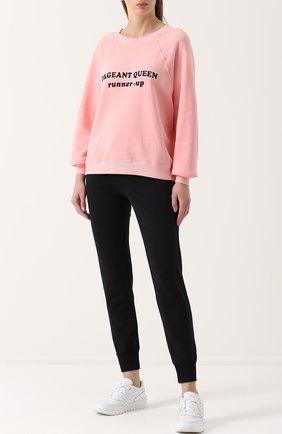 Женский розовый пуловер свободного кроя с надписью Wildfox, арт. WDF54220S купить в ЦУМ | Фото №1 Пуловер свободного кроя с надписью Wildfox розовый | Фото №1