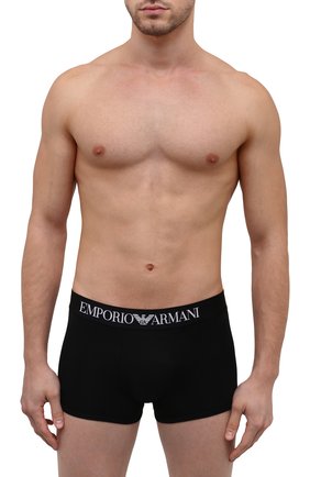 Мужские хлопковые боксеры EMPORIO ARMANI черного цвета по цене 2910 руб., арт. 111389/CC729 | Фото 2 Мужские хлопковые боксеры EMPORIO ARMANI черного цвета, арт. 111389/CC729 | Фото 2