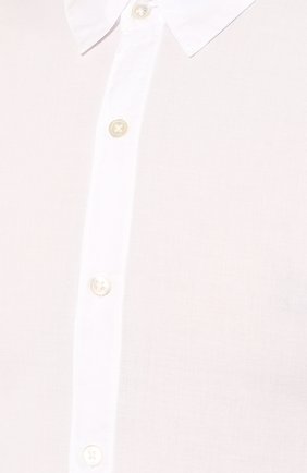 Мужская хлопковая рубашка JAMES PERSE белого цвета, арт. MLC3408 | Фото 5 (Манжеты: На пуговицах; Воротник: Кент; Рукава: Длинные; Рубашки М: Regular Fit; Случай: Повседневный; Длина (для топов): Стандартные; Материал внешний: Хлопок; Принт: Однотонные; Мужское Кросс-КТ: Рубашка-одежда; Статус проверки: Проверена категория)