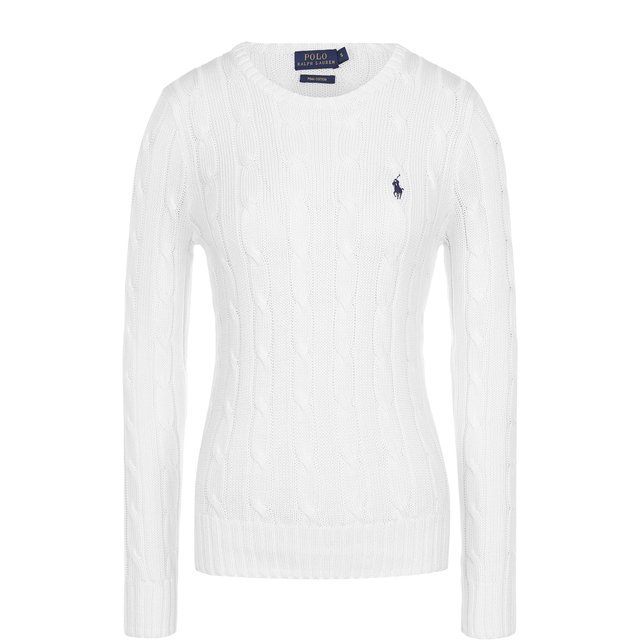 Хлопковый пуловер Polo Ralph Lauren Белый 211580009 5172598