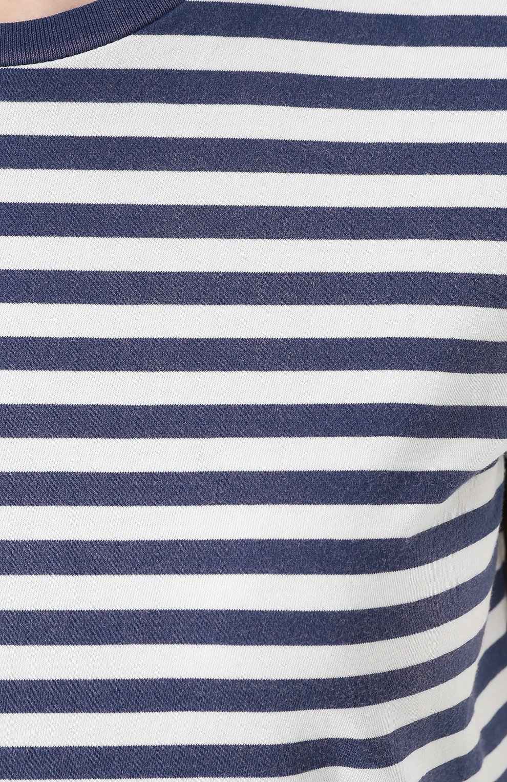 Женская футболка прямого кроя в полоску POLO RALPH LAUREN синего цвета, арт. 211663098 | Фото 5 (Рукава: Короткие; Длина (для топов): Стандартные; Принт: С принтом; Материал внешний: Хлопок; Женское Кросс-КТ: Футболка-одежда; Стили: Кэжуэл)