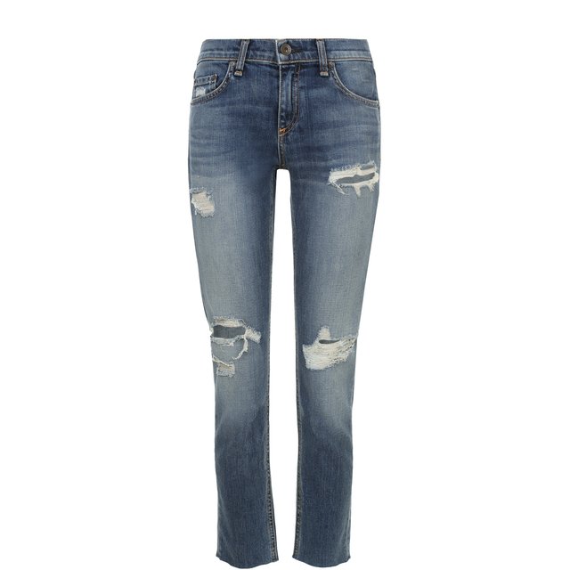 фото Укороченные джинсы с потертостями rag&bone