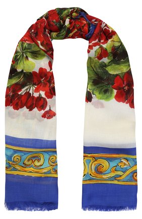 Женский разноцветный шарф из смеси вискозы и кашемира с принтом Dolce & Gabbana, арт. 0136/FS209A/GDG32 купить в ЦУМ | Фото №1 Шарф из смеси вискозы и кашемира с принтом Dolce & Gabbana разноцветный | Фото №1