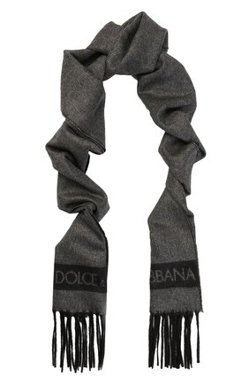 Мужской серый шарф из смеси шелка и кашемира Dolce & Gabbana, арт. 0135/GQ240E/G2JAC купить в ЦУМ | Фото №1 Шарф из смеси шелка и кашемира Dolce & Gabbana серый | Фото №1