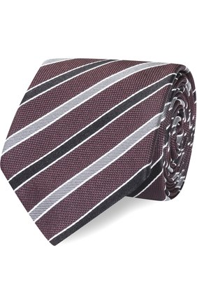 Шелковый галстук в полоску Dolce & Gabbana, бордового цвета, арт. 0135/GT149E/G0JEX в ЦУМ | Фото №1 Шелковый галстук в полоску Dolce & Gabbana бордового цвета | Фото №1