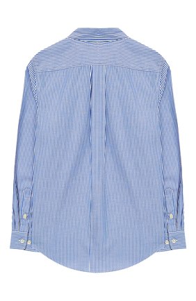 Детская хлопковая рубашка с логотипом бренда RALPH LAUREN синего цвета по цене 5415 руб., арт. 323600259 | Фото 2 Детская хлопковая рубашка с логотипом бренда RALPH LAUREN синего цвета, арт. 323600259 | Фото 2