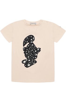 Детский комплект из трех хлопковых футболок с аппликациями MONCLER ENFANT светло-розового цвета, арт. C1-951-88075-06-8790A | Фото 2 (Статус проверки: Проверена категория; Материал внешний: Хлопок; Рукава: Короткие)