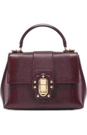 Женская сумка lucia из тисненой кожи DOLCE & GABBANA бордовая цвета, арт. 0116/BB6312/A1095 купить в ЦУМ | Фото №1 Сумка Lucia из тисненой кожи Dolce & Gabbana бордовая цвета | Фото №1