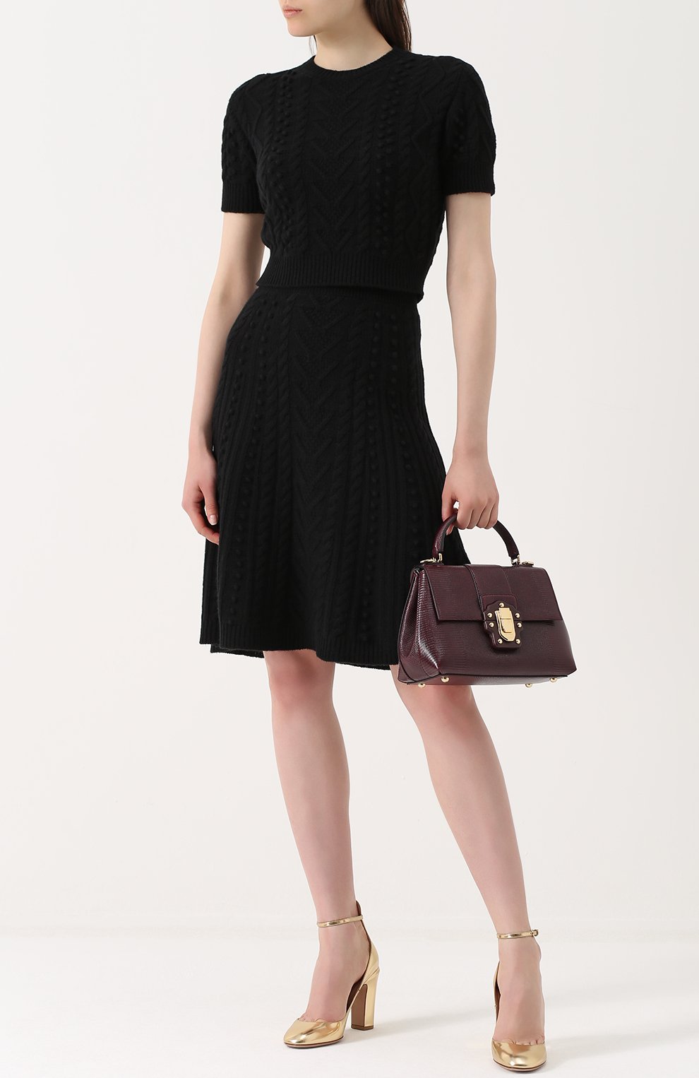Женская сумка lucia из тисненой кожи DOLCE & GABBANA бордовая цвета, арт. 0116/BB6312/A1095 купить в ЦУМ | Фото №2 Сумка Lucia из тисненой кожи Dolce & Gabbana бордовая цвета | Фото №2