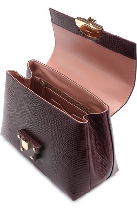 Женская сумка lucia из тисненой кожи DOLCE & GABBANA бордовая цвета, арт. 0116/BB6312/A1095 купить в ЦУМ | Фото №4 Сумка Lucia из тисненой кожи Dolce & Gabbana бордовая цвета | Фото №4