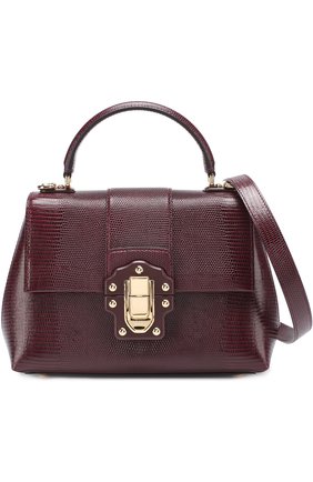 Женская сумка lucia из тисненой кожи DOLCE & GABBANA бордовая цвета, арт. 0116/BB6312/A1095 купить в ЦУМ | Фото №6 Сумка Lucia из тисненой кожи Dolce & Gabbana бордовая цвета | Фото №6