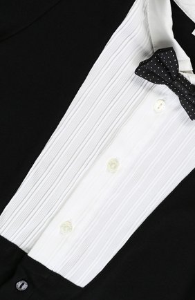 Хлопковый песочник с контрастной вставкой и бабочкой Dolce & Gabbana черного цвета, арт. 0131/L1J0H5/G7H0M в ЦУМ | Фото №3 Хлопковый песочник с контрастной вставкой и бабочкой Dolce & Gabbana черного цвета | Фото №3