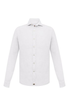 Мужская льняная рубашка SONRISA белого цвета, арт. I4/TC/TC162 | Фото 1 (Материал внешний: Лен; Рукава: Длинные; Длина (для топов): Стандартные)
