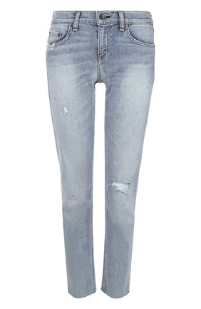 Женские голубые укороченные джинсы-скинни с потертостями Rag&Bone, арт. W2592K510T0R купить в ЦУМ | Фото №1 Укороченные джинсы-скинни с потертостями Rag&Bone голубые | Фото №1