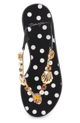 Женские черно-белые кожаные шлепанцы с декоративной отделкой Dolce & Gabbana, арт. 0112/CW0026/AG136 купить в ЦУМ | Фото №5 Кожаные шлепанцы с декоративной отделкой Dolce & Gabbana черно-белые | Фото №5