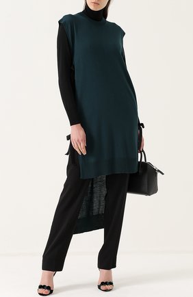 Женский темно-зеленый топ с удлиненной спинкой и бантами Mm6, арт. S52TH0005/S16071 купить в ЦУМ | Фото №1 Топ с удлиненной спинкой и бантами Mm6 темно-зеленый | Фото №1