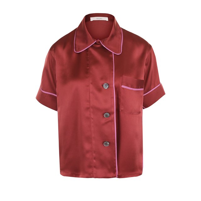Шелковая блуза с коротким рукавом Araks Коричневый R2017 R7LPJ10 5130172