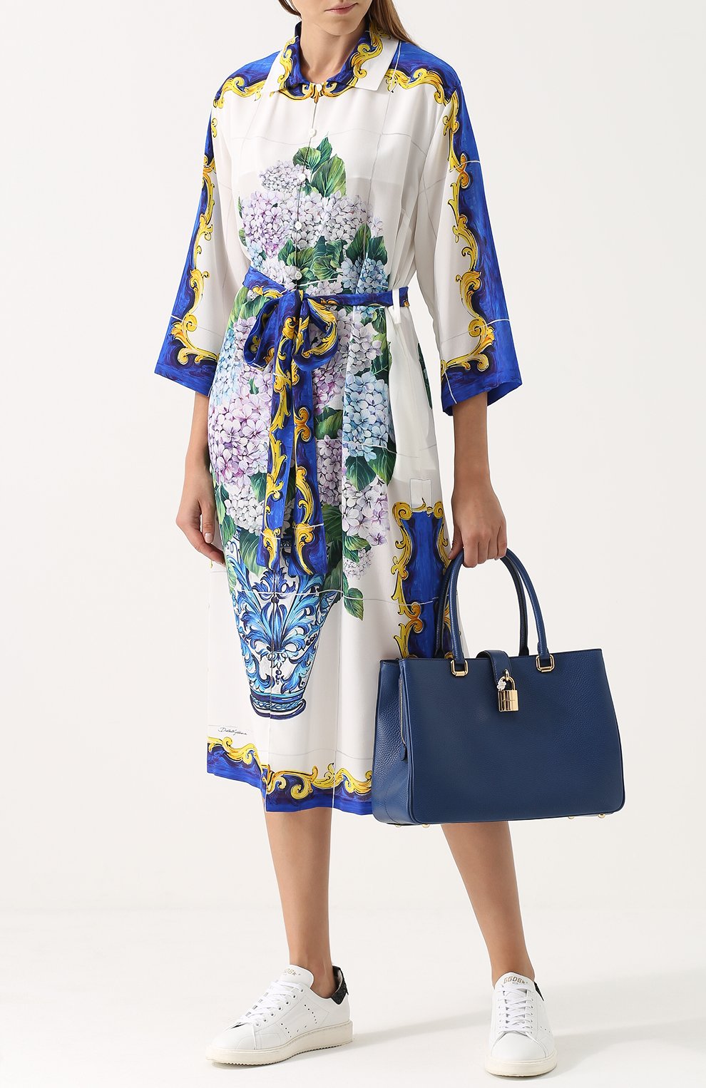 Женская сумка-шоппер dolce DOLCE & GABBANA синяя цвета, арт. 0116/BB6256/AC176 купить в ЦУМ | Фото №2 Сумка-шоппер Dolce Dolce & Gabbana синяя цвета | Фото №2