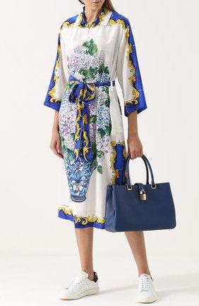Женская сумка-шоппер dolce DOLCE & GABBANA синяя цвета, арт. 0116/BB6256/AC176 купить в ЦУМ | Фото №2 Сумка-шоппер Dolce Dolce & Gabbana синяя цвета | Фото №2