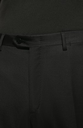 Мужские шерстяные брюки прямого кроя BRIONI темно-серого цвета, арт. RPL2/PZA0P/M0ENA | Фото 5 (Материал внешний: Шерсть; Длина (брюки, джинсы): Стандартные; Стили: Классический; Случай: Формальный; Материал подклада: Купро)