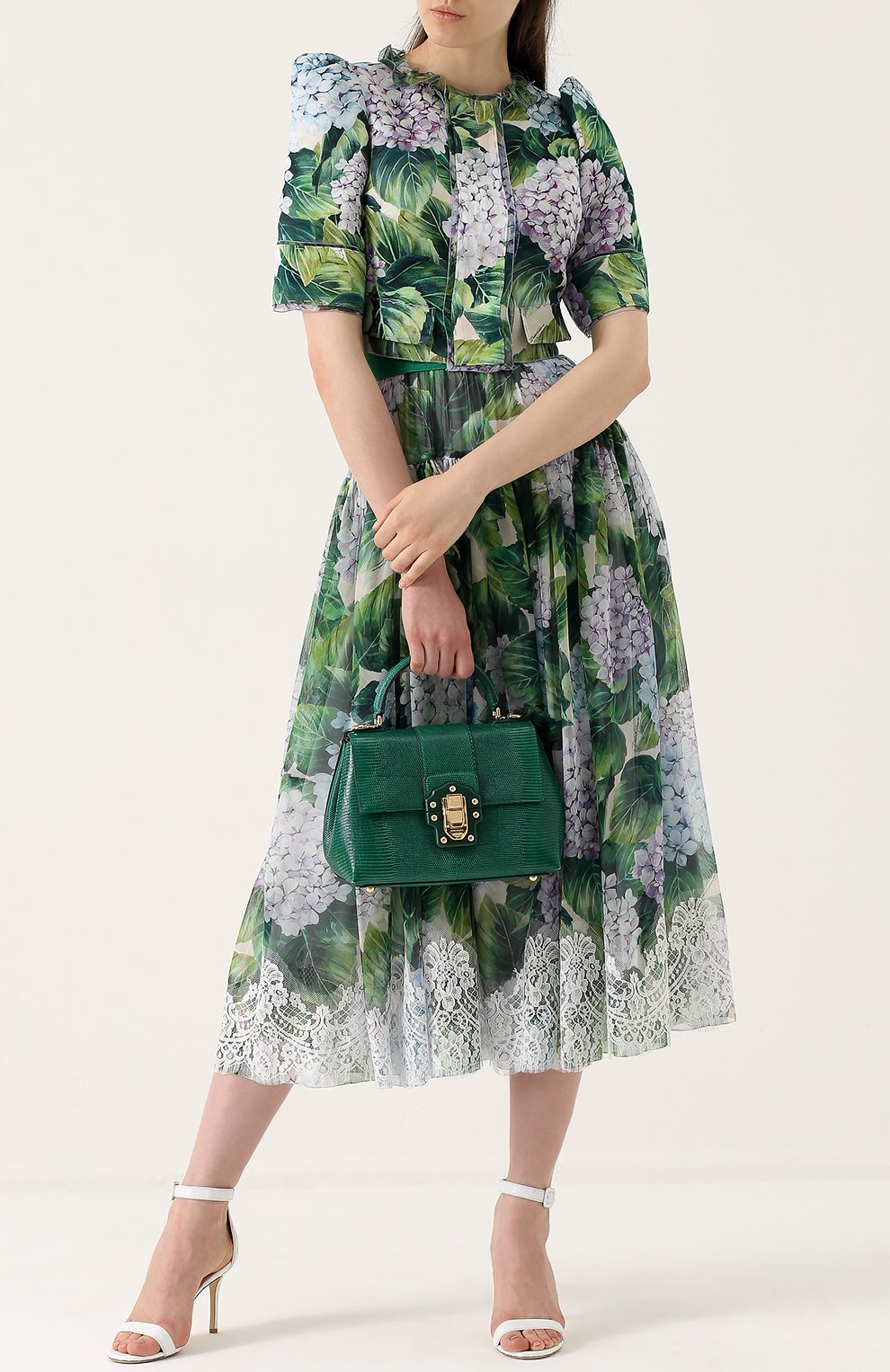 Женская сумка lucia из тисненой кожи DOLCE & GABBANA зеленая цвета, арт. 0116/BB6312/A1095 купить в ЦУМ | Фото №2 Сумка Lucia из тисненой кожи Dolce & Gabbana зеленая цвета | Фото №2