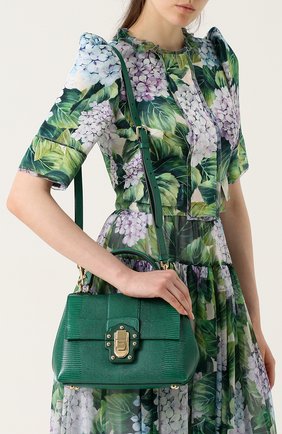 Женская сумка lucia из тисненой кожи DOLCE & GABBANA зеленая цвета, арт. 0116/BB6312/A1095 купить в ЦУМ | Фото №5 Сумка Lucia из тисненой кожи Dolce & Gabbana зеленая цвета | Фото №5