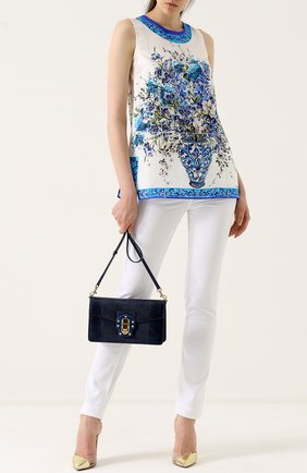 Женская сумка lucia из тисненой кожи DOLCE & GABBANA темно-синяя цвета, арт. 0116/BB6358/A1095 купить в ЦУМ | Фото №2 Сумка Lucia из тисненой кожи Dolce & Gabbana темно-синяя цвета | Фото №2