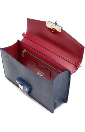 Женская сумка lucia из тисненой кожи DOLCE & GABBANA темно-синяя цвета, арт. 0116/BB6358/A1095 купить в ЦУМ | Фото №4 Сумка Lucia из тисненой кожи Dolce & Gabbana темно-синяя цвета | Фото №4