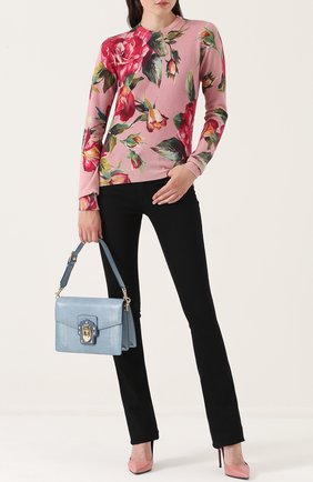 Женская сумка lucia из тисненой кожи DOLCE & GABBANA голубая цвета, арт. 0116/BB6350/A1095 купить в ЦУМ | Фото №2 Сумка Lucia из тисненой кожи Dolce & Gabbana голубая цвета | Фото №2