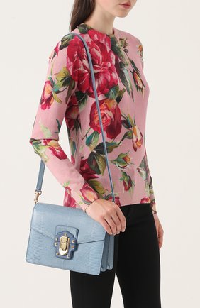 Женская сумка lucia из тисненой кожи DOLCE & GABBANA голубая цвета, арт. 0116/BB6350/A1095 купить в ЦУМ | Фото №5 Сумка Lucia из тисненой кожи Dolce & Gabbana голубая цвета | Фото №5