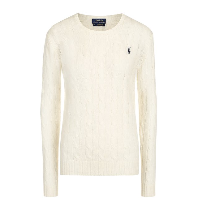 Шерстяной пуловер Polo Ralph Lauren Кремовый 211525764 5179554