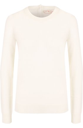 Женский белый кашемировый пуловер прямого кроя Tory Burch, арт. 32812 купить в ЦУМ | Фото №1 Кашемировый пуловер прямого кроя Tory Burch белый | Фото №1