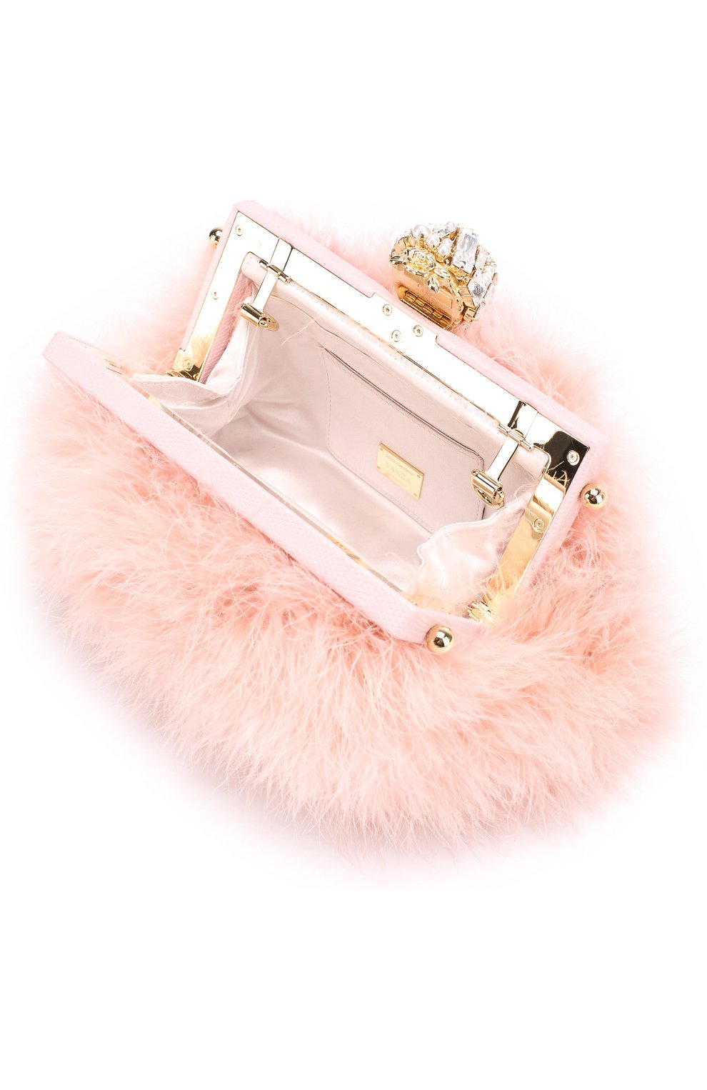 Клатч Vanda с отделкой из перьев Dolce & Gabbana, розового цвета, арт. 0116/BB5850/AG991 в ЦУМ | Фото №4 Клатч Vanda с отделкой из перьев Dolce & Gabbana розового цвета | Фото №4