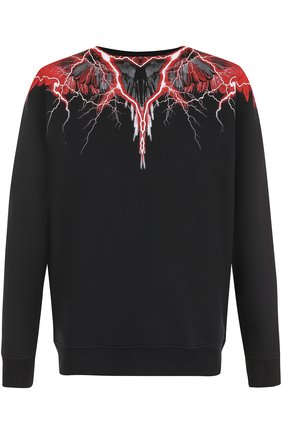 Мужской черный хлопковый свитшот с принтом Marcelo Burlon, арт. CMBA009F17506056 купить в ЦУМ | Фото №1 Хлопковый свитшот с принтом Marcelo Burlon черный | Фото №1