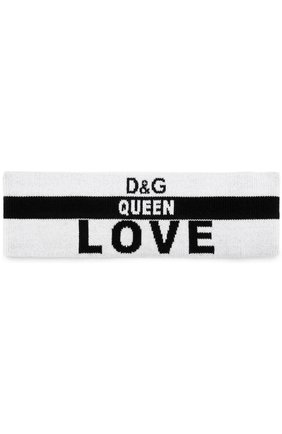 Шерстяная повязка с надписями Dolce & Gabbana, черно-белого цвета, арт. 0136/FRH12K/F89EC в ЦУМ | Фото №1 Шерстяная повязка с надписями Dolce & Gabbana черно-белого цвета | Фото №1