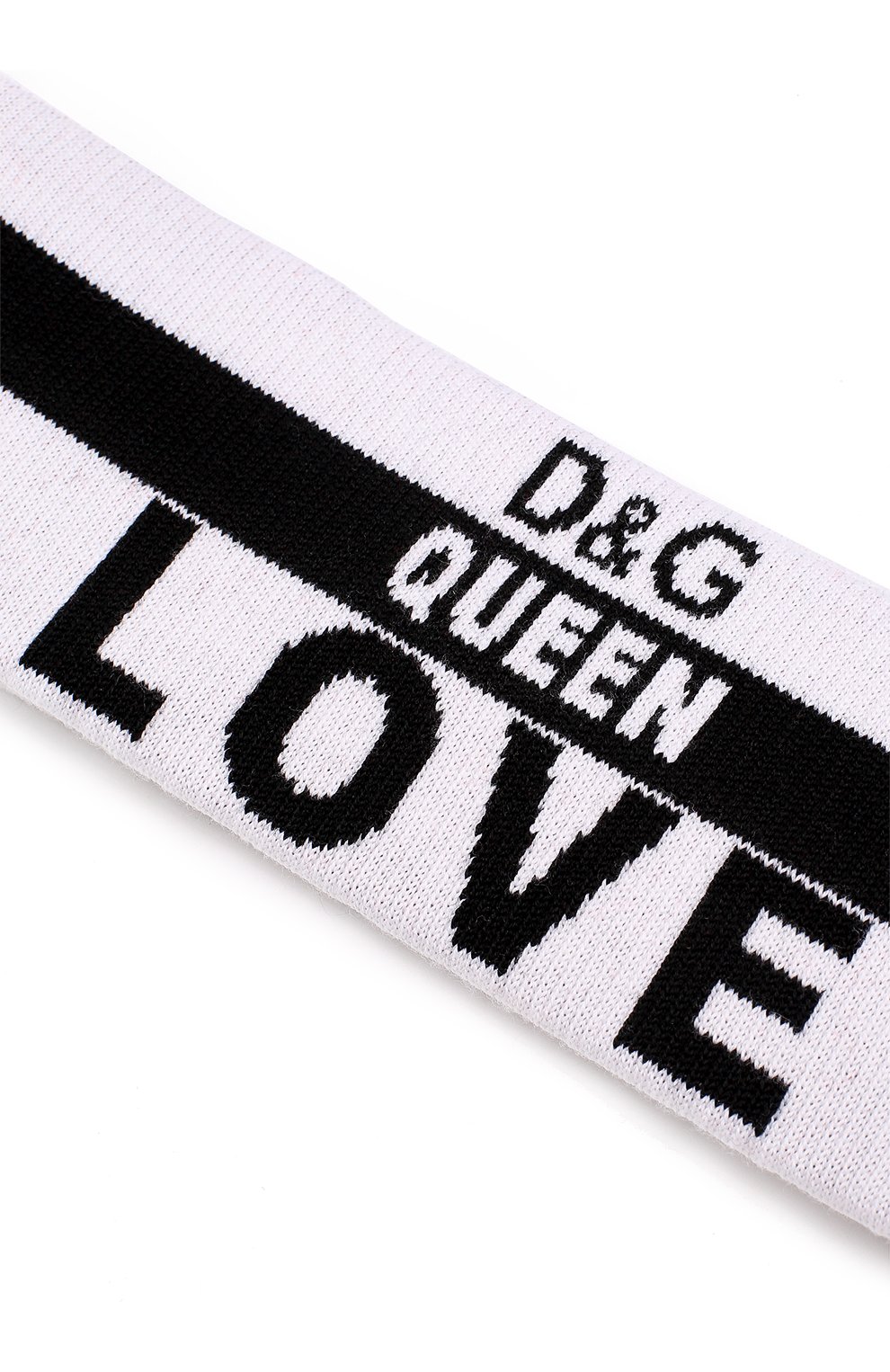 Шерстяная повязка с надписями Dolce & Gabbana, черно-белого цвета, арт. 0136/FRH12K/F89EC в ЦУМ | Фото №3 Шерстяная повязка с надписями Dolce & Gabbana черно-белого цвета | Фото №3
