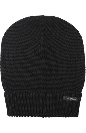 Шерстяная вязаная шапка Dolce & Gabbana, черного цвета, арт. 0135/GRH03K/F85K3 в ЦУМ | Фото №1 Шерстяная вязаная шапка Dolce & Gabbana черного цвета | Фото №1