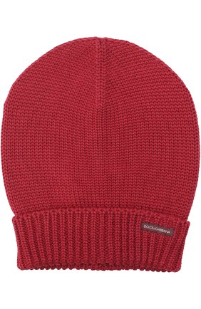 Шерстяная вязаная шапка Dolce & Gabbana, бордового цвета, арт. 0135/GRH03K/F85K3 в ЦУМ | Фото №1 Шерстяная вязаная шапка Dolce & Gabbana бордового цвета | Фото №1