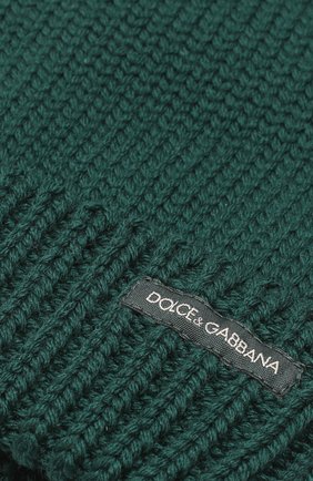Шерстяная вязаная шапка Dolce & Gabbana, темно-зеленого цвета, арт. 0135/GRH03K/F85K3 в ЦУМ | Фото №3 Шерстяная вязаная шапка Dolce & Gabbana темно-зеленого цвета | Фото №3