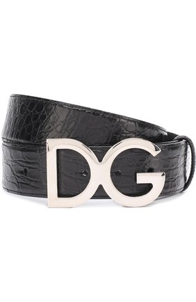 Мужской ремень из кожи каймана с металлической пряжкой DOLCE & GABBANA черного цвета по цене 99500 руб., арт. 0115/BC4188/A2088 | Фото 1 Мужской ремень из кожи каймана с металлической пряжкой DOLCE & GABBANA черного цвета, арт. 0115/BC4188/A2088 | Фото 1