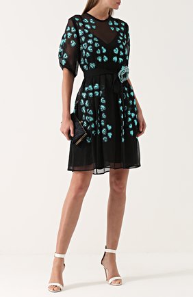 Женское черное приталенное шелковое мини-платье Elie Saab, арт. 8967 купить в ЦУМ | Фото №1 Приталенное шелковое мини-платье Elie Saab черное | Фото №1