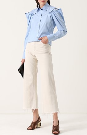 Женская голубая хлопковая блуза с рукавом-фонарик Rachel Comey, арт. 47-306 PINP0INT SHIRTING купить в ЦУМ | Фото №1 Женская хлопковая блуза с рукавом-фонарик Rachel Comey, цвет голубой, арт. 47-306 PINP0INT SHIRTING в ЦУМ | Фото №1