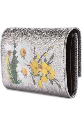 Портмоне из металлизированной кожи с цветочным принтом Dolce & Gabbana, серебряного цвета, арт. 0116/BI0924/AI549 в ЦУМ | Фото №2 Портмоне из металлизированной кожи с цветочным принтом Dolce & Gabbana серебряного цвета | Фото №2