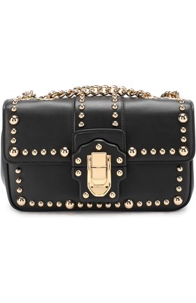 Женская сумка lucia с заклепками DOLCE & GABBANA черная цвета, арт. 0116/BB6344/AI490 купить в ЦУМ | Фото №1 Сумка Lucia с заклепками Dolce & Gabbana черная цвета | Фото №1