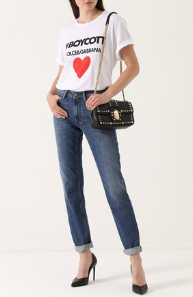 Женская сумка lucia с заклепками DOLCE & GABBANA черная цвета, арт. 0116/BB6344/AI490 купить в ЦУМ | Фото №2 Сумка Lucia с заклепками Dolce & Gabbana черная цвета | Фото №2